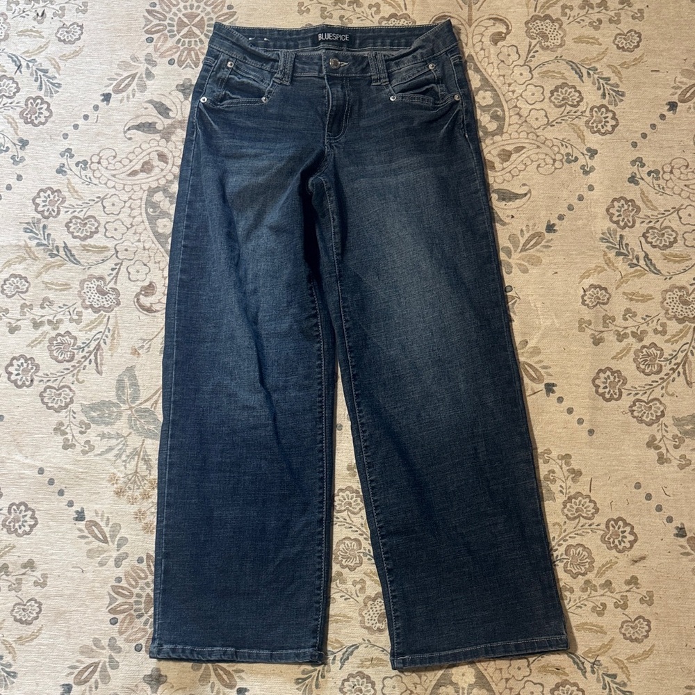 Blue Spice Wide-Leg Dark Blue Jeans